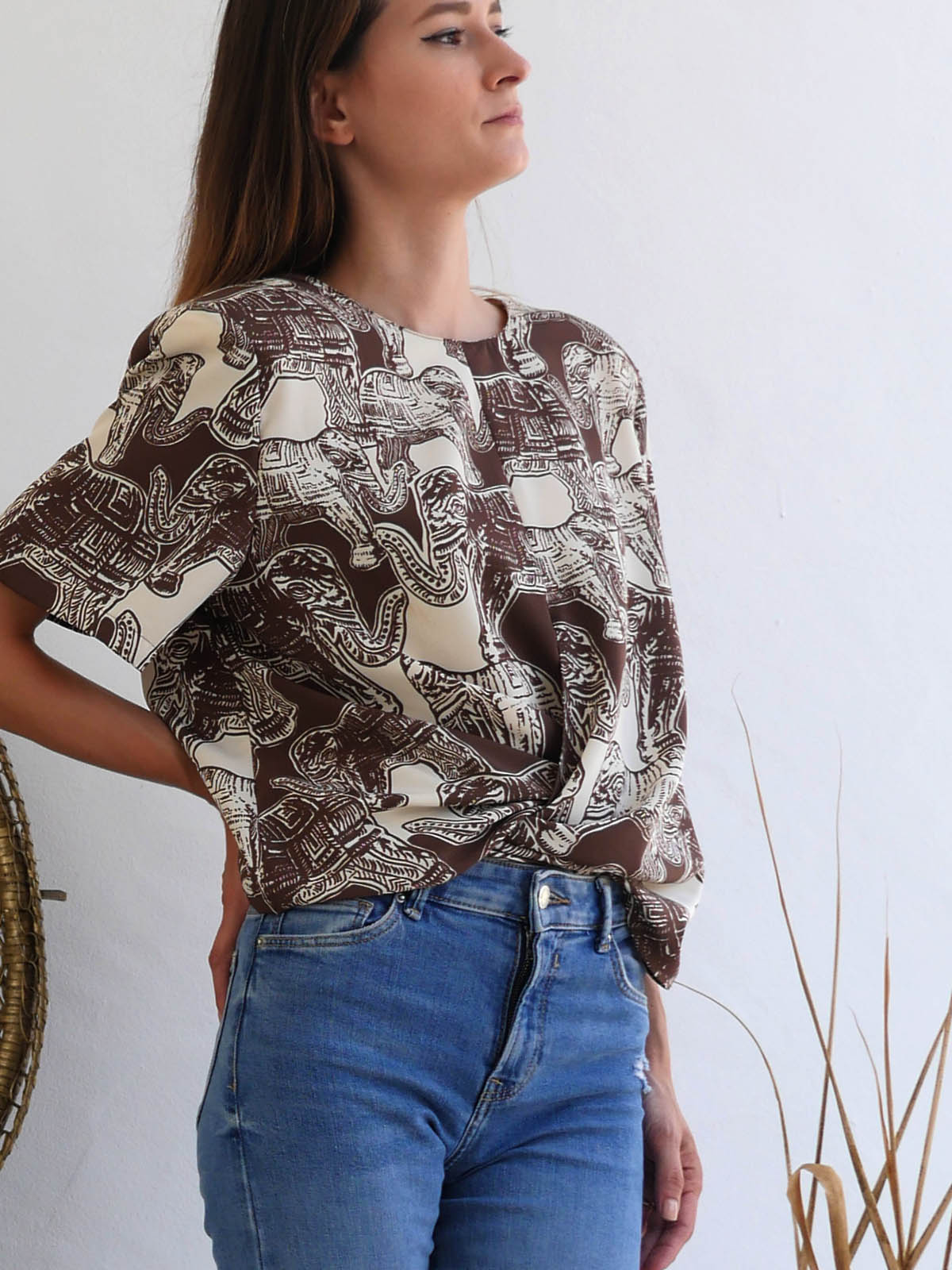 Two in One Printed Vintage Crop Top