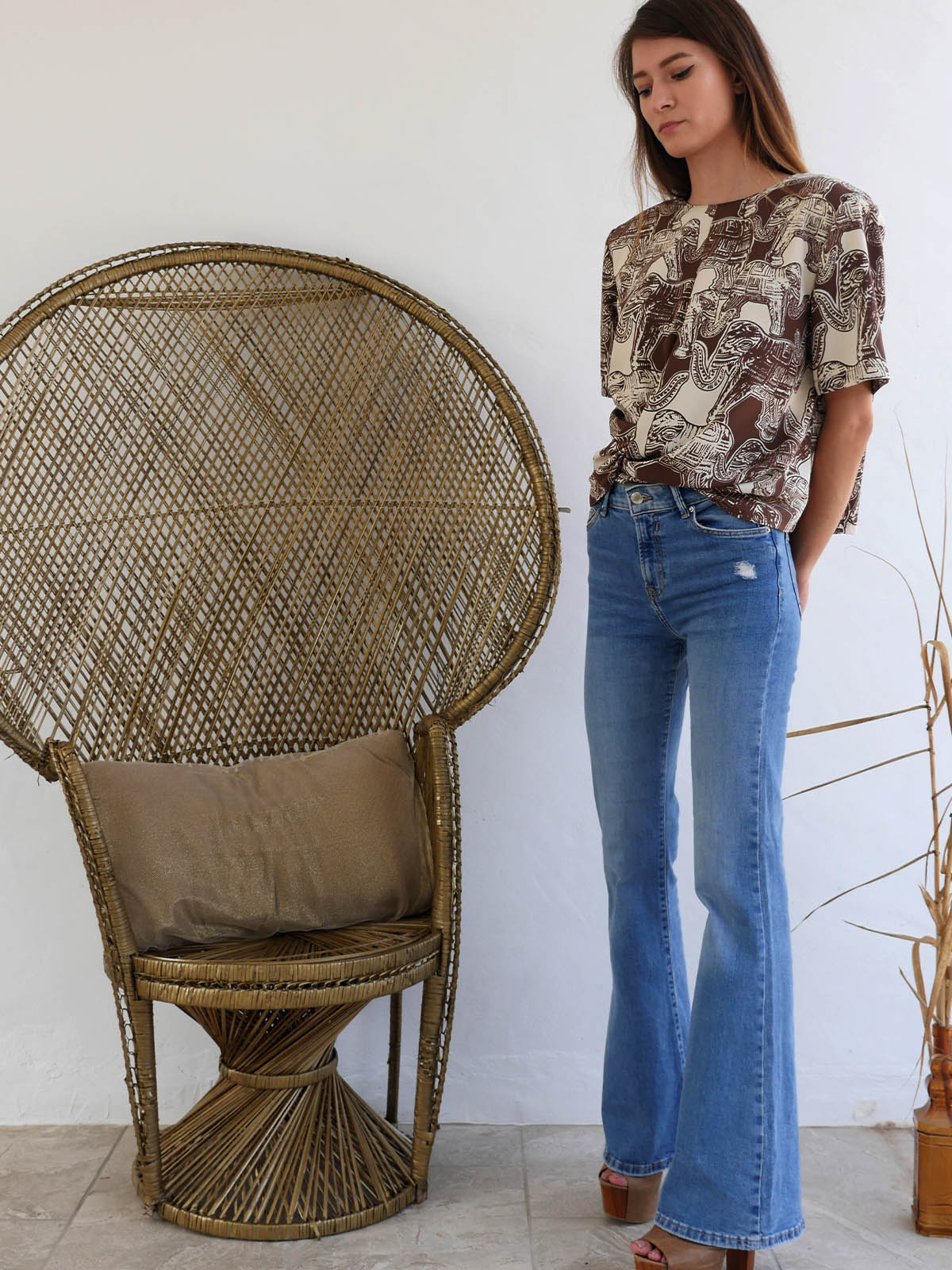 Two in One Printed Vintage Crop Top