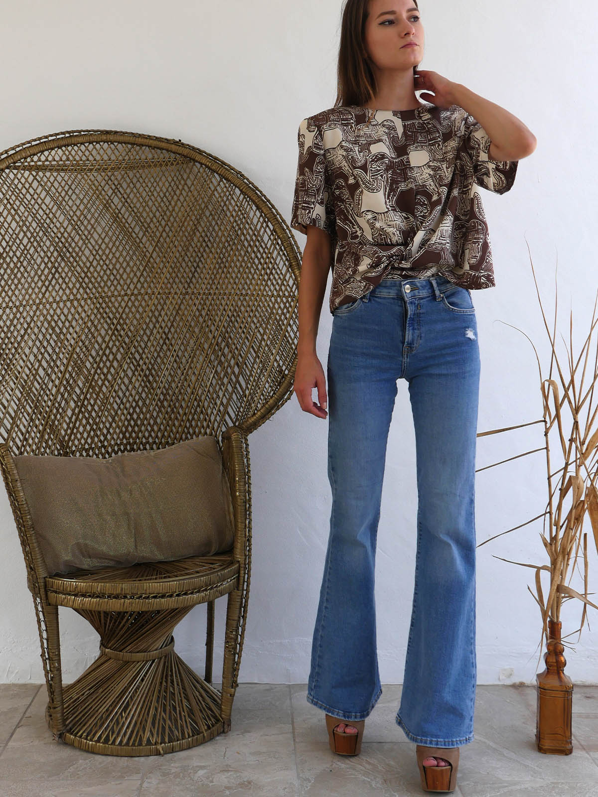 Two in One Printed Vintage Crop Top
