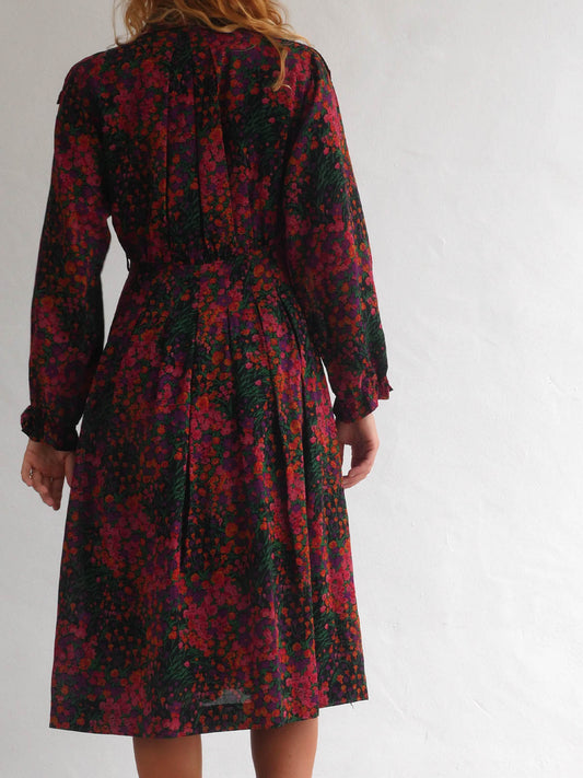 Vintage Floral Midi Dress