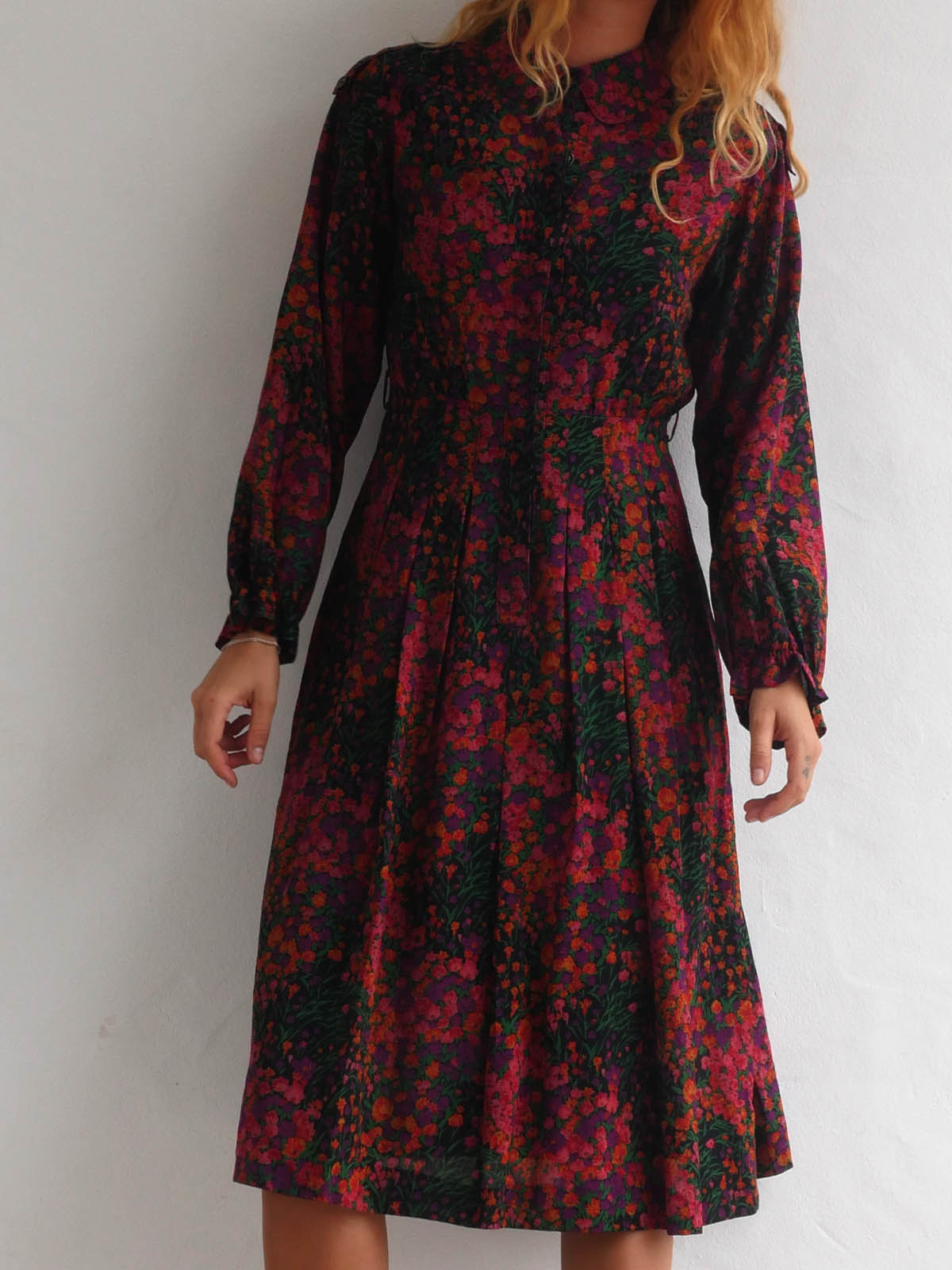 Vintage Floral Midi Dress