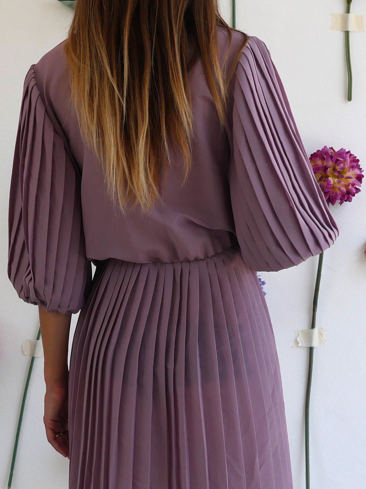 LILAC PLEATED DRESS Damned Paradise LILAC PLEATED DRESS Damned Paradise