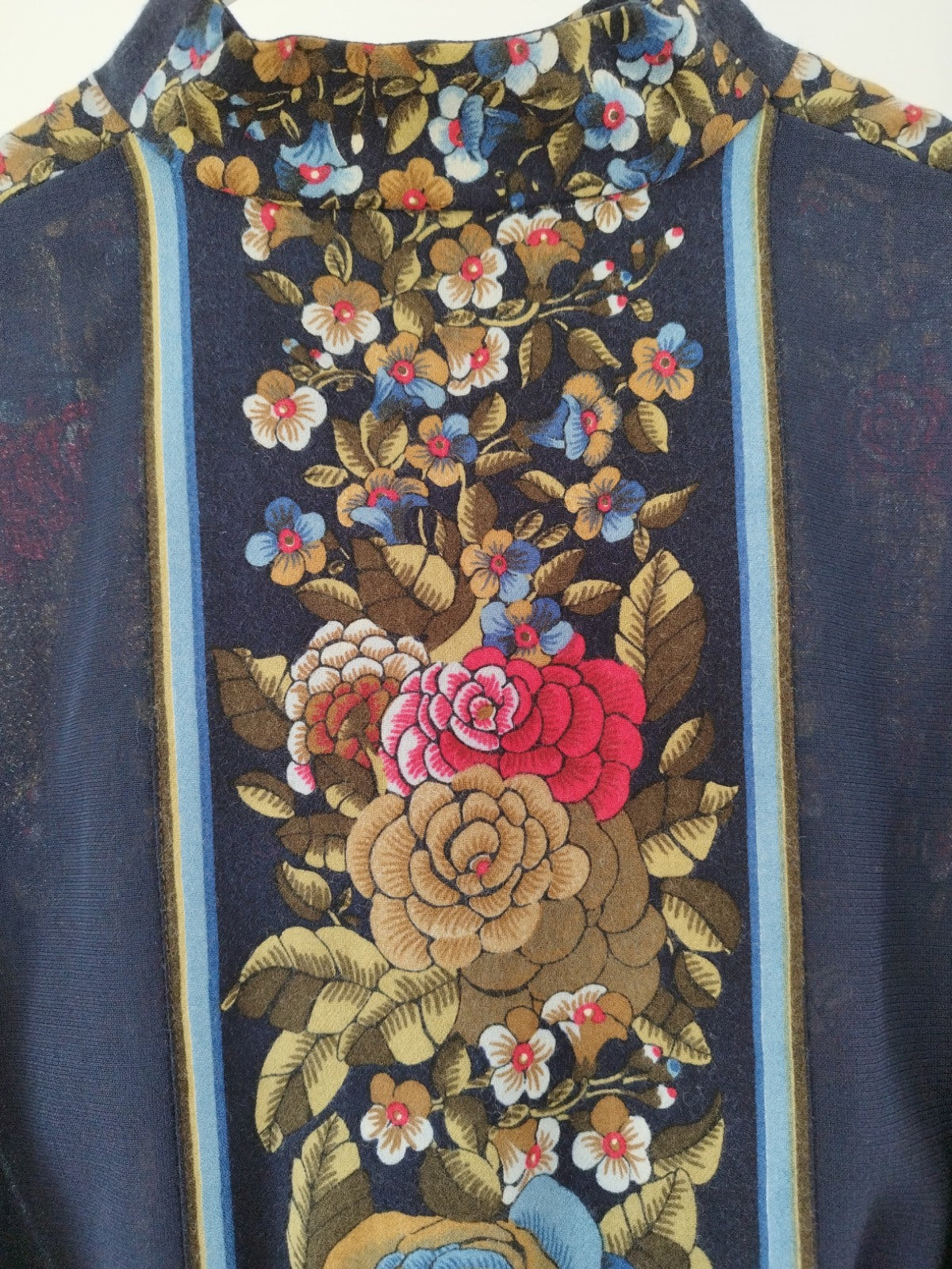 70S DARK BLUE SUMMER BLOUSE