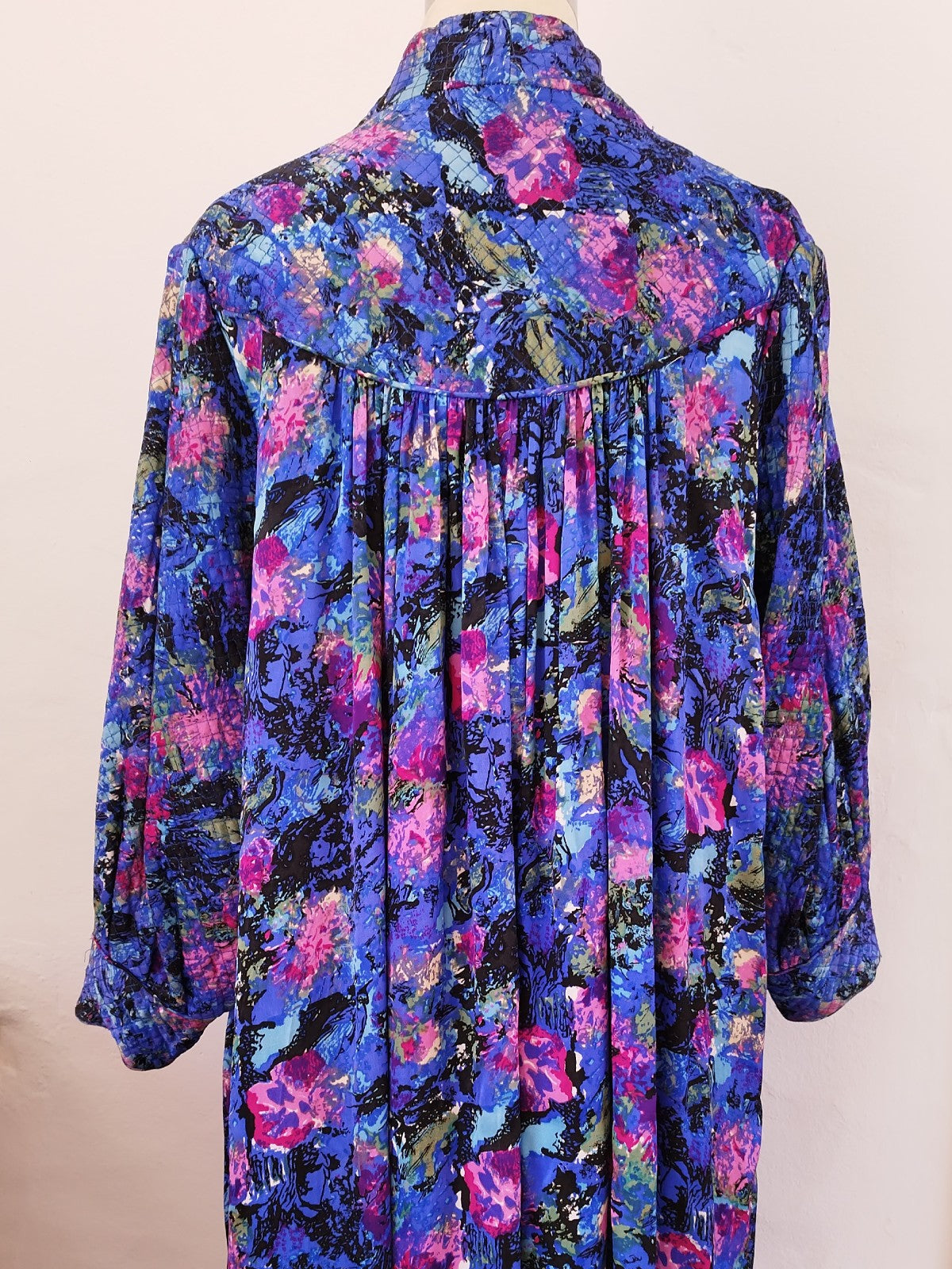 Unique Vintage Long Robe Coat with Colorful Abstract Print