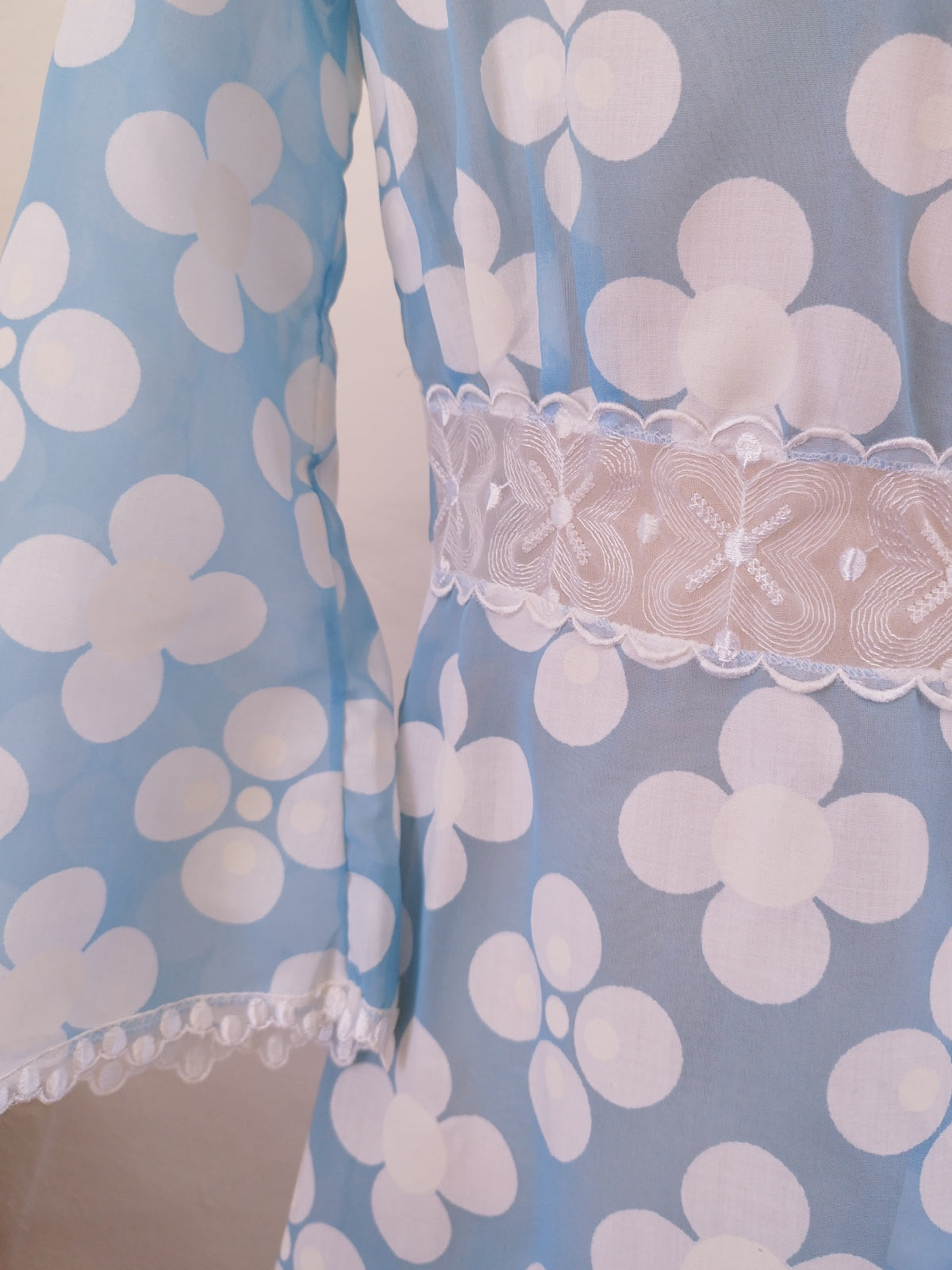 Vintage Baby Blue and White Lace Dress with Summer Coat