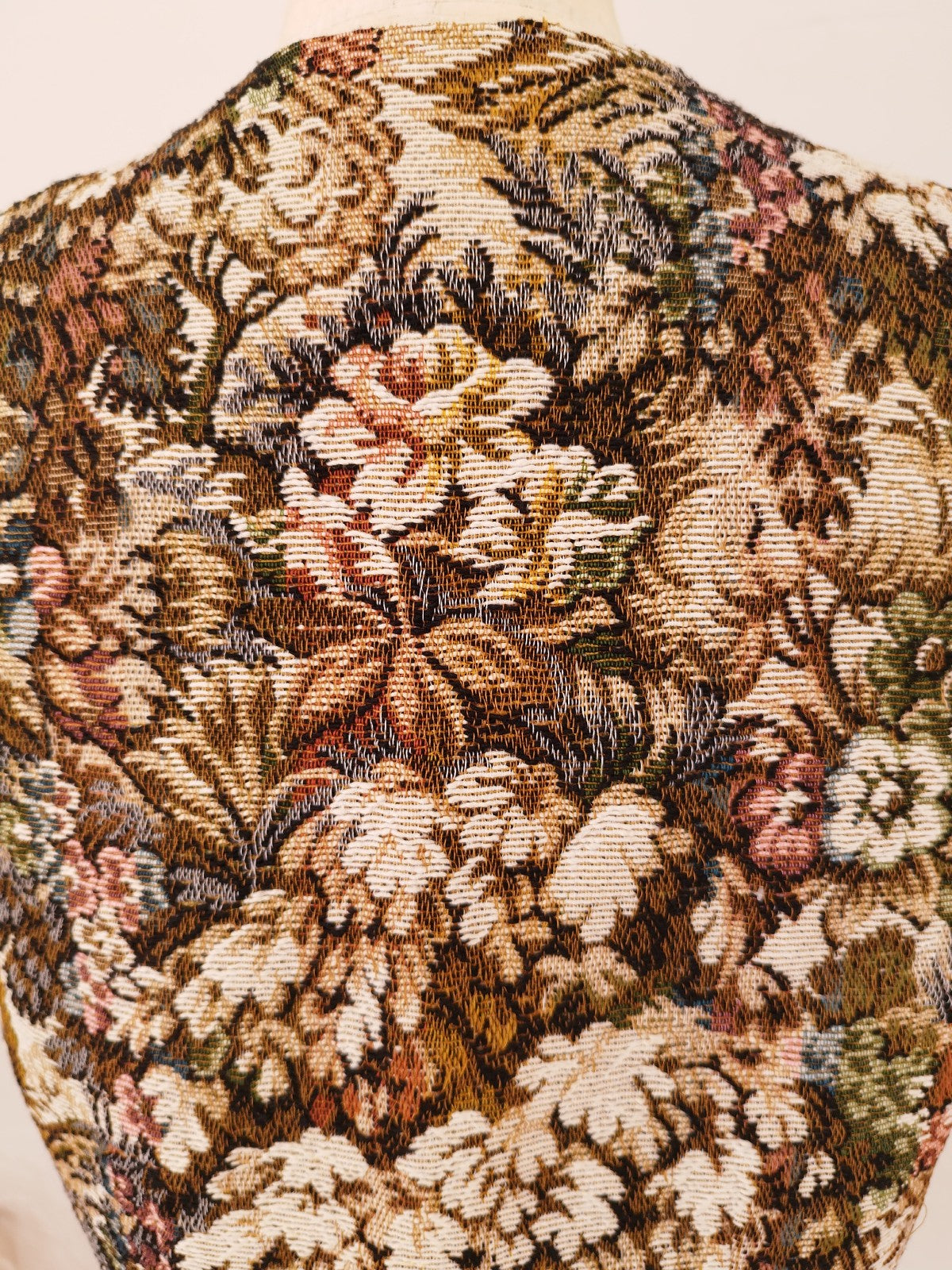 Detail of Vintage Tapestry Floral Vest