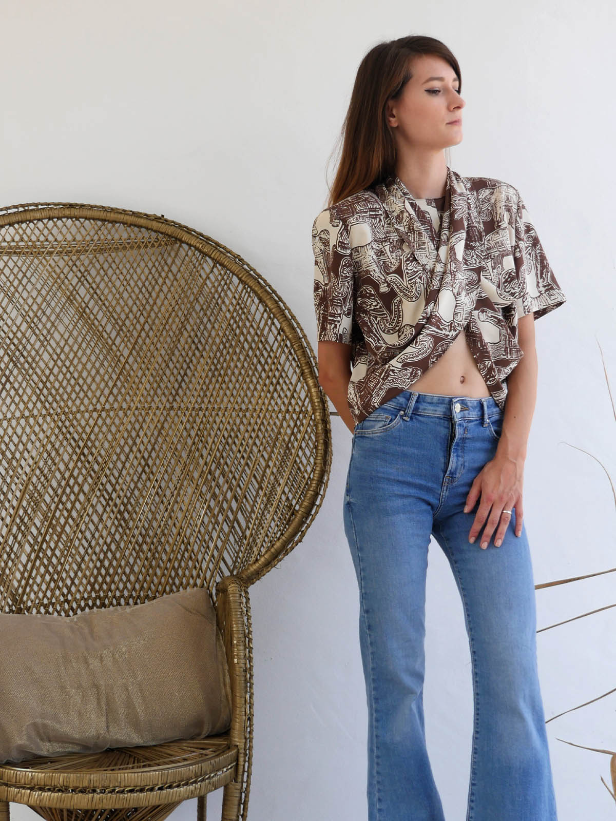 Two in One Printed Vintage Crop Top 