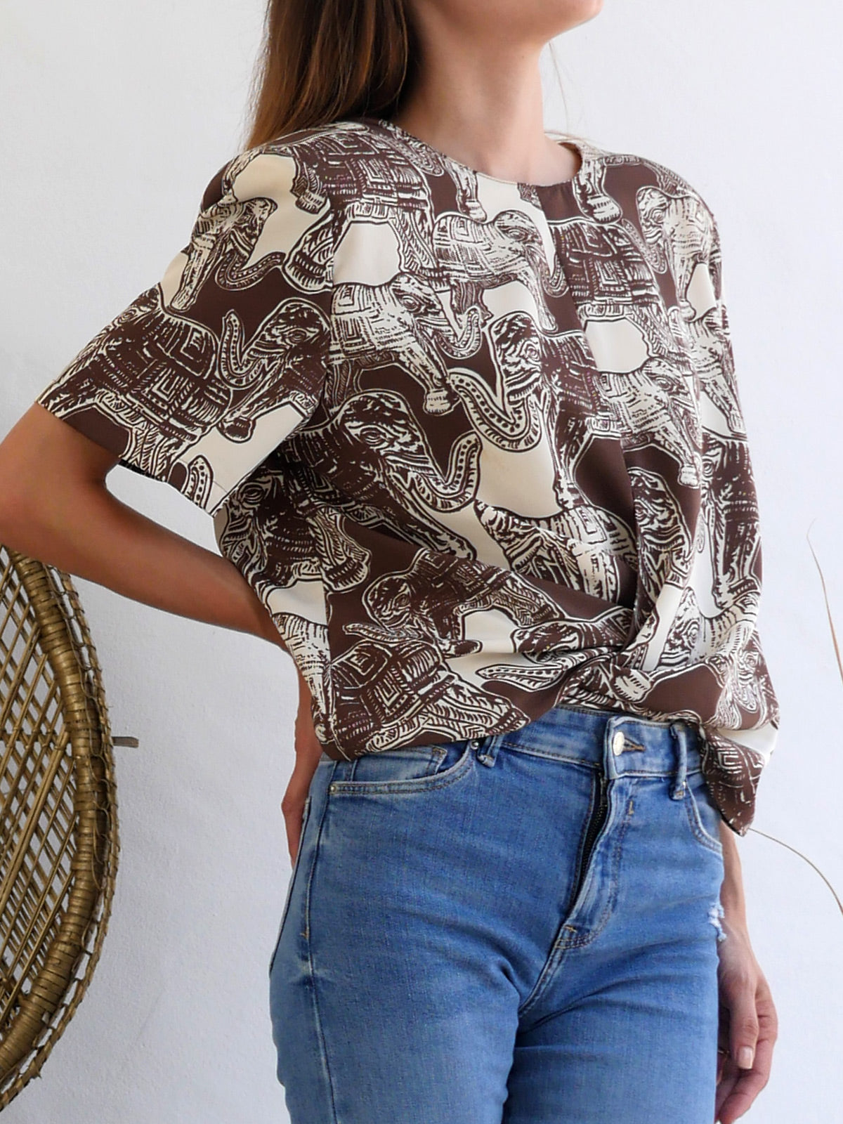 Two in One Printed Vintage Crop Top 