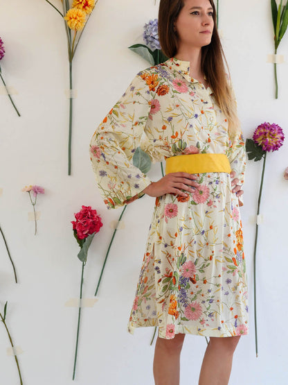 Lightweight Vintage Summer Dress with Wildflower Print