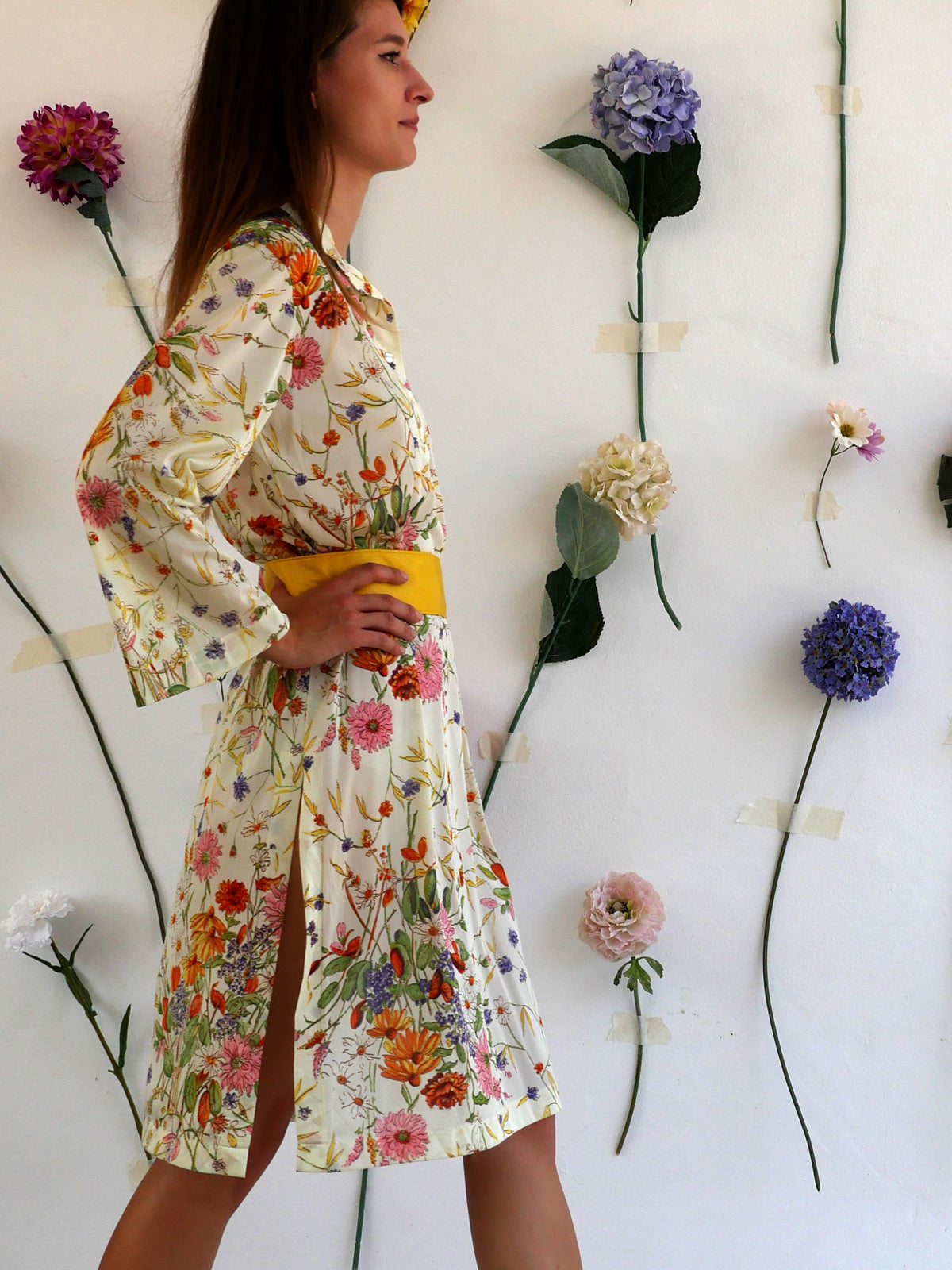 Lightweight Vintage Summer Dress with Wildflower Print