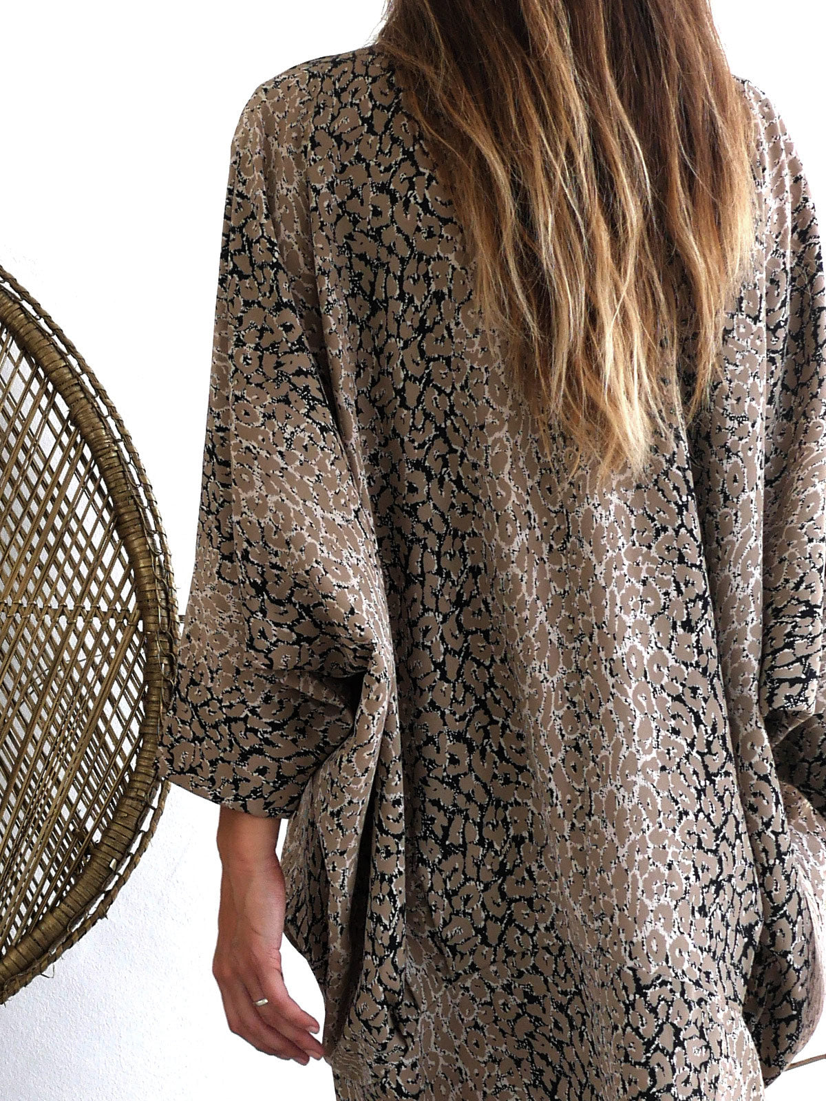 Animal Print Long Robe / Dress in Vintage Silhouette