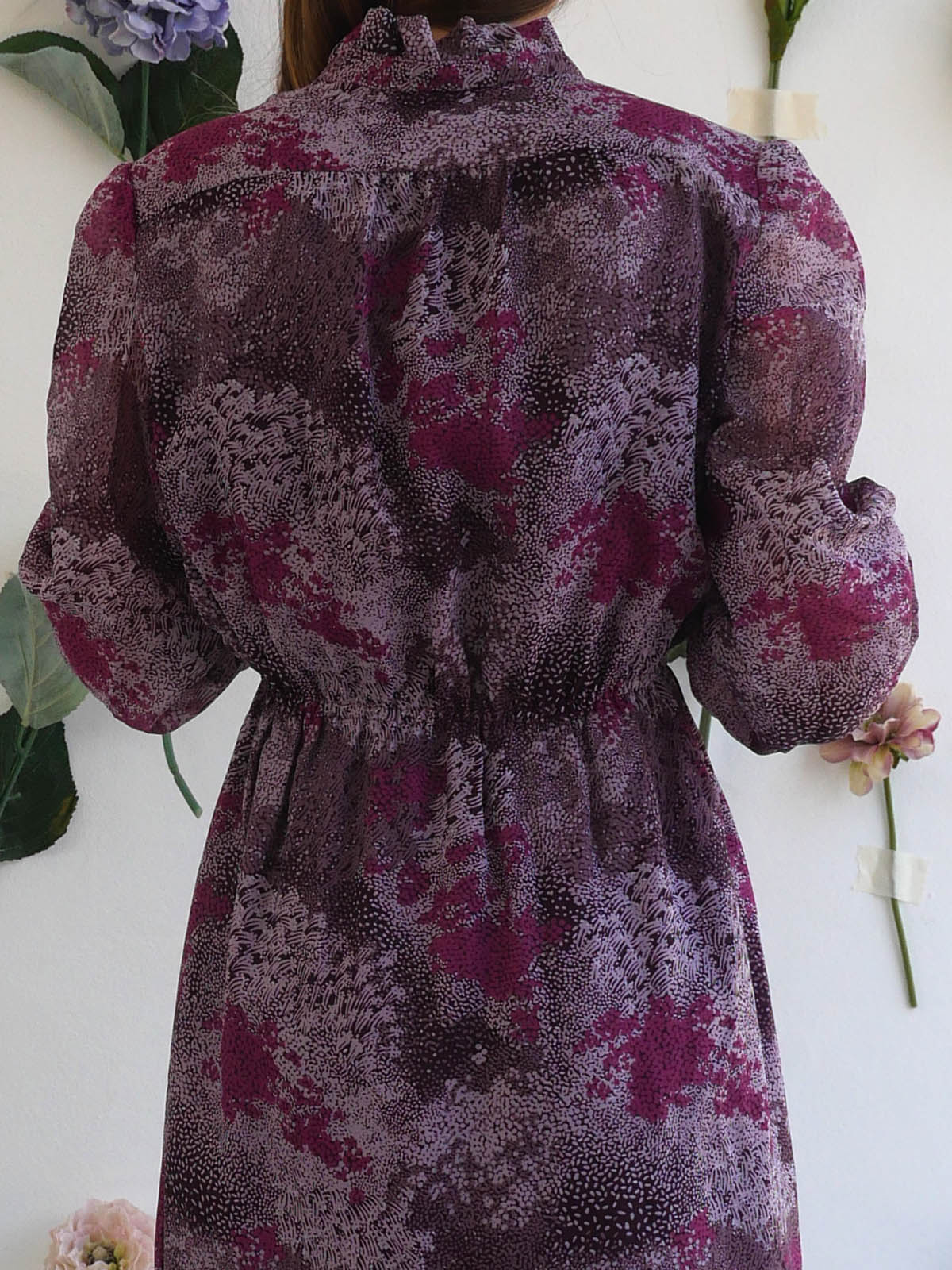 Vintage Purple and Violet Midi Dress for Special Occasion