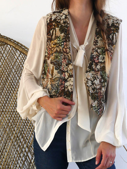 Vintage Tapestry Floral Vest